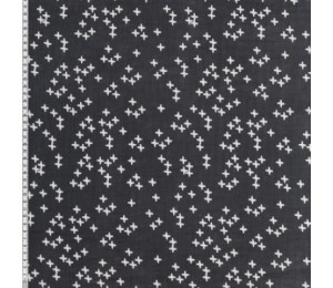 Double Gauze Musselin Kreuze grau